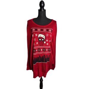 Torrid Women's Red Christmas Spiderman Fair Isle Pullover Sweater Size 1